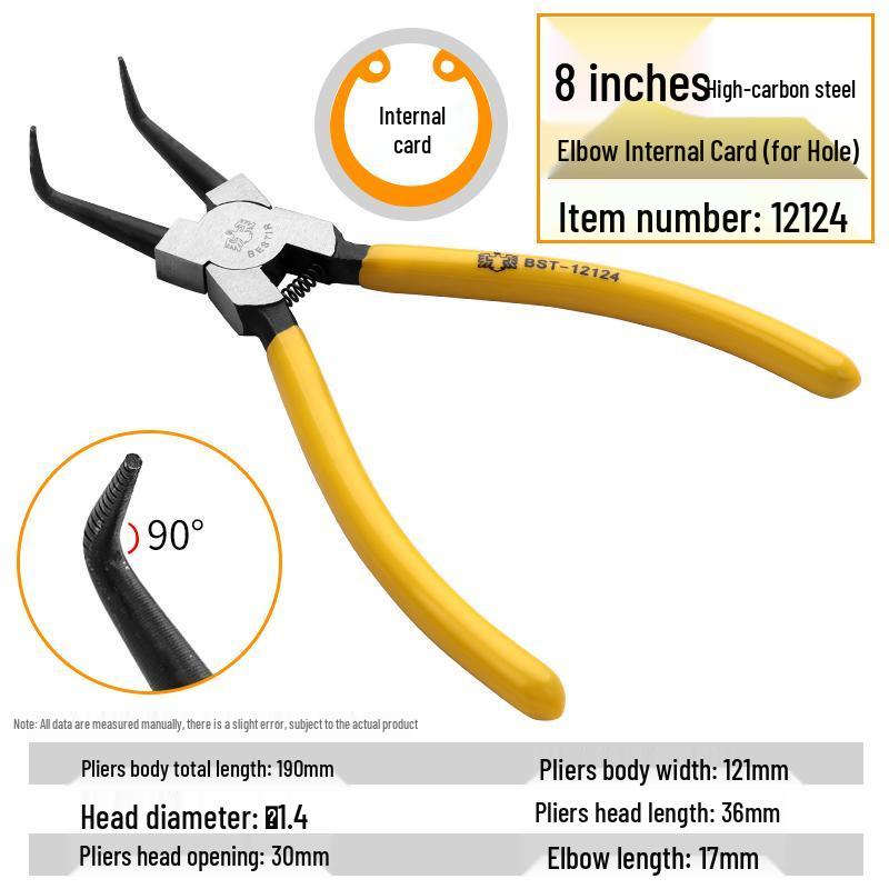 Eagle Ring Pliers Set: Internal/External, Straight/Bent, Dual-Purpose, Multi-Function Spring Retaining Pliers