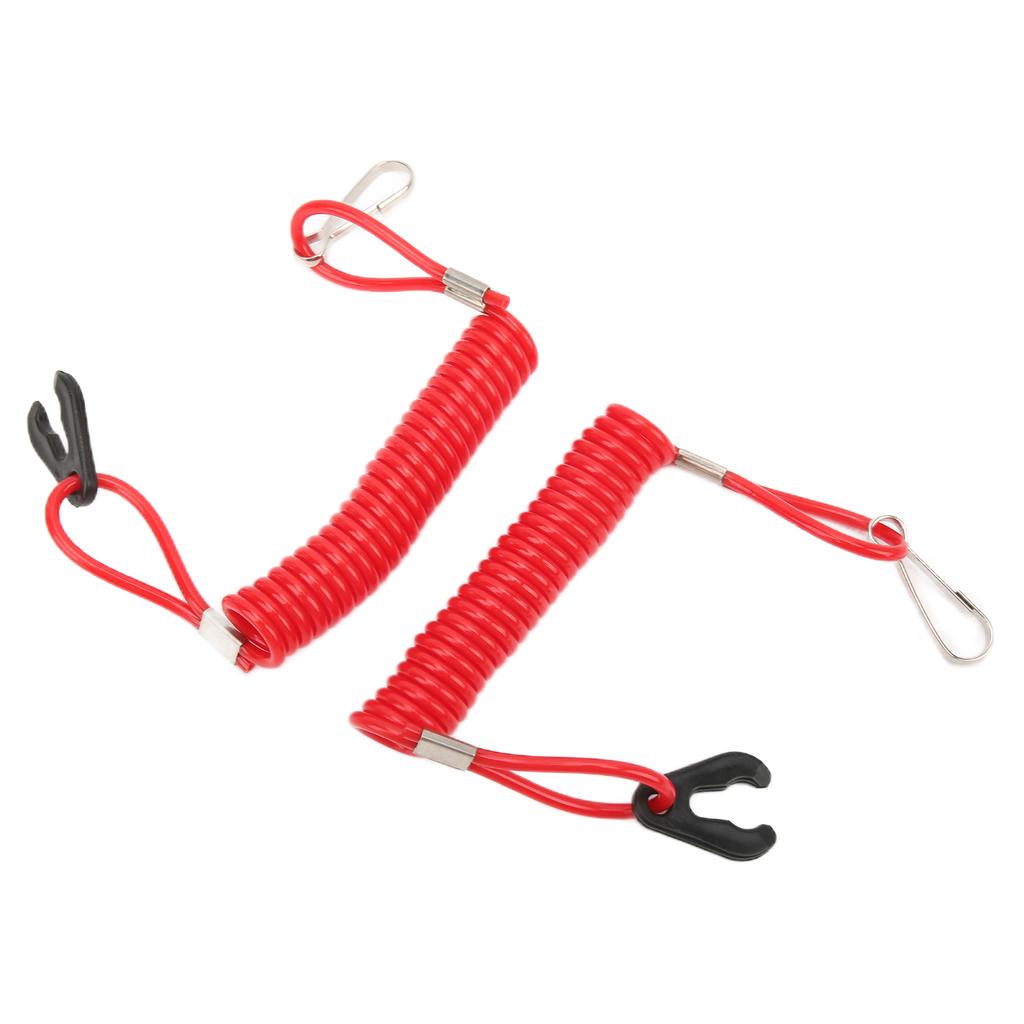 2PCS Marine Outboard Emergency Kill Switch Safety Lanyard 150cm59in Replacement for Yamaha Engine