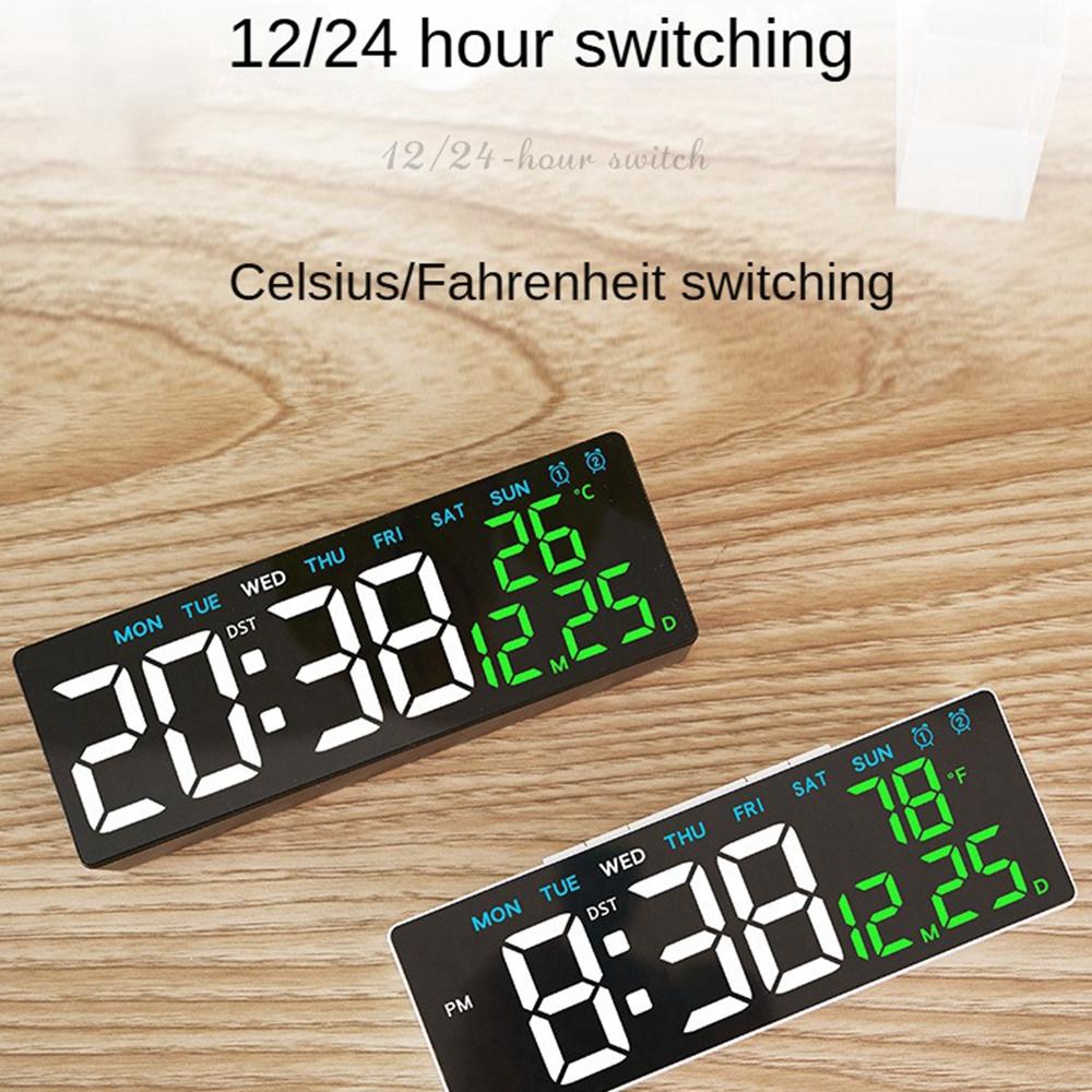 Цифровой будильник с отображением температуры, даты и дня недели, настольные часы, электронные светодиодные будильники с регулировкой яркости