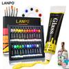 LANPO Акриловые краски Пигменты для стекла/текстиля Набор 12/60 мл 12/24/36 цветов Тюбики Художник Рисунок Ткань Масло Вода Краска Художественные принадлежности