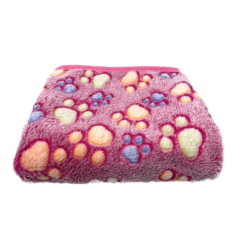 Одеяло для домашних животных без выпадения волос, коралловый флис, дышащий милый узор в виде лап, теплый и удобный тонкий коврик для кошек и собак, товары для домашних животных
