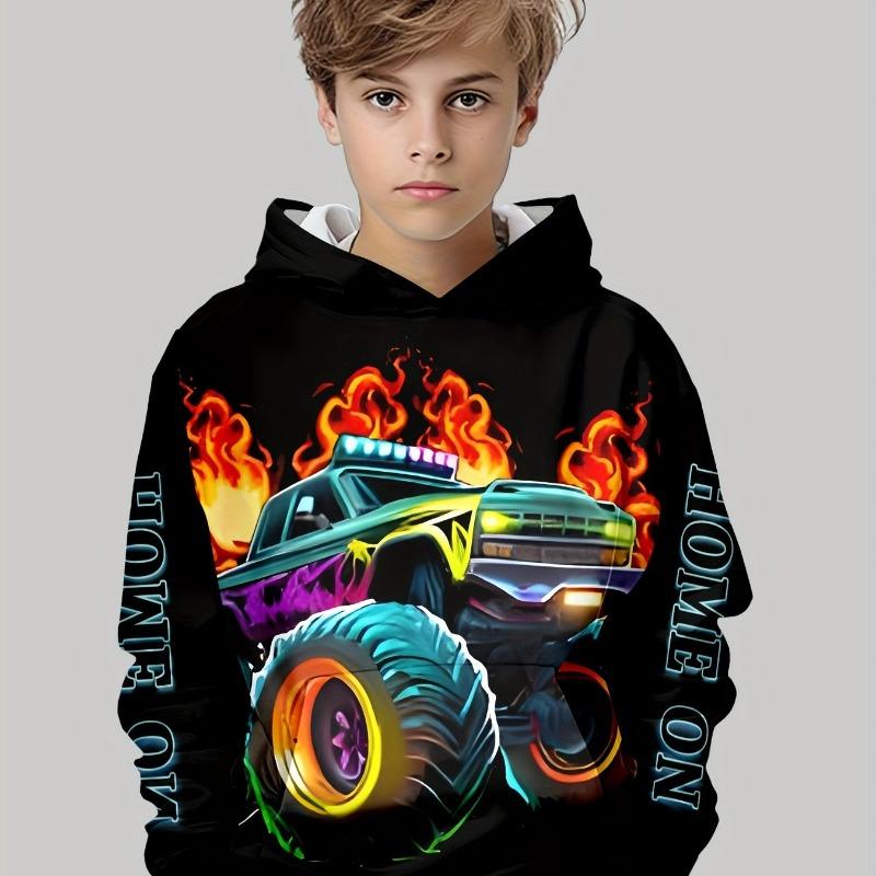 Детская одежда Толстовки для мальчиков Спортивные машины 3D принт Детская одежда весна-осень Повседневная одежда для мальчиков Пуловеры Модная детская одежда