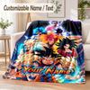 Dragon Ball Custom Name Flannel Throw Blanket Soft Warm for Sofa Bed Indoor Home Use