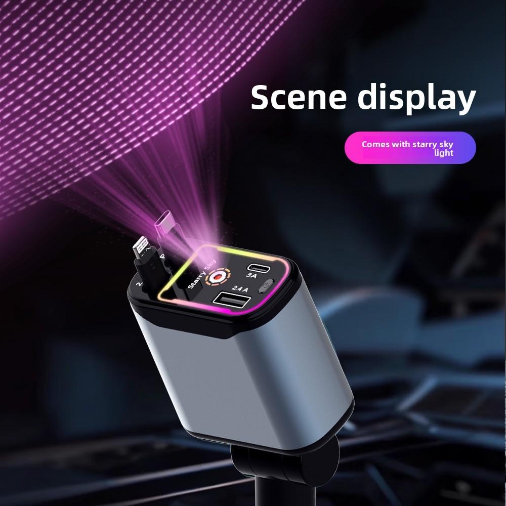Автомобильное зарядное устройство с быстрой зарядкой и RGB-подсветкой для умных путешествий