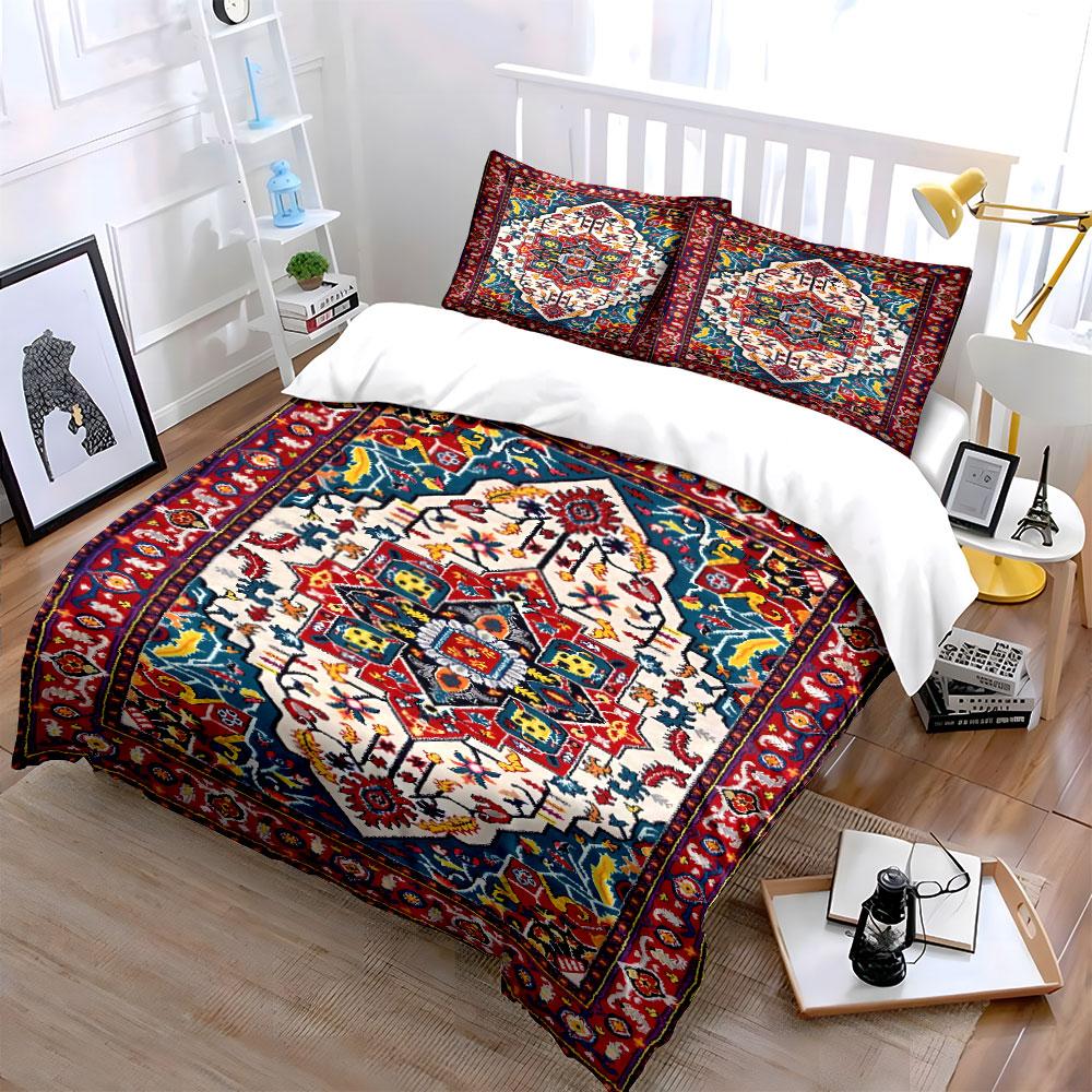 Geometric medallion with florals. Bedding sets Duvet cover sets Duvet covers Pillowcases(1 * Duvet Cover 2 * Pillowcases without duvet insert)
