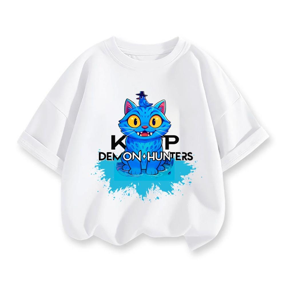 Модная детская футболка в стиле K-Pop «Охотники на демонов» — забавный подарок для фанатов. Футболка K-Pop «Охотники на демонов». Стильная футболка для девочек, летний топ.