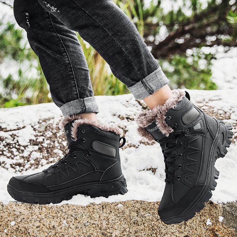 Winter Outdoor Waterproof Men Boots Russian Style Ankle Boots for Men Snow Boots Plus Size 40- 48
