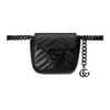 Gucci GG Marmont Series Double G Logo Quilted Leather Waist Bag Women waist bag Black 739599-UM8KV-1000