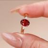 Кольцо из розового золота с имитацией натурального граната, женское, легкая роскошь, цветной сокровищный живой перстень