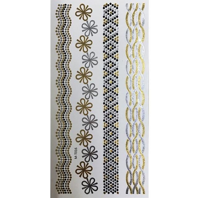 Metallic Gold Butterfly Tattoo Silver Waterproof Temporary Tattoos Stickers On The Body Women Men Boho Resort Style