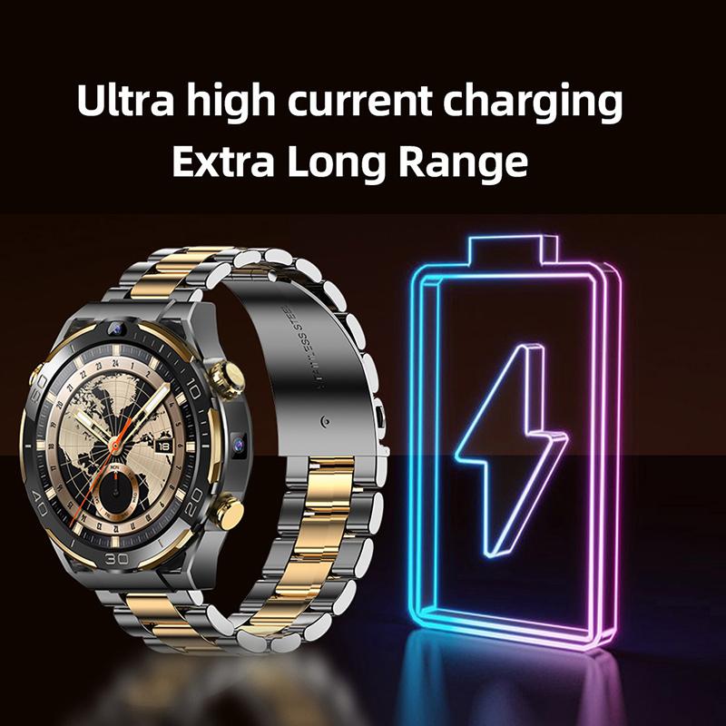 Умные часы 5G Wifi DDR4 6+128G GPS SIM-карта Умные часы 4G телефон часы 1,5-дюймовый AMOLED двойная камера 6G+128G память