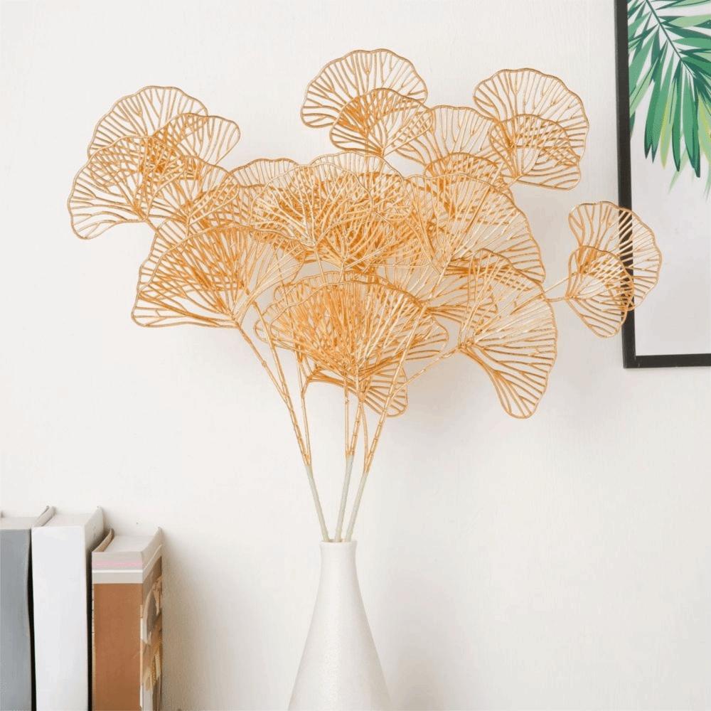 Home Decoration 3-pronged Persian Leaves Ginkgo Leaf Party Supplies Fake Flowers Fan Leaf