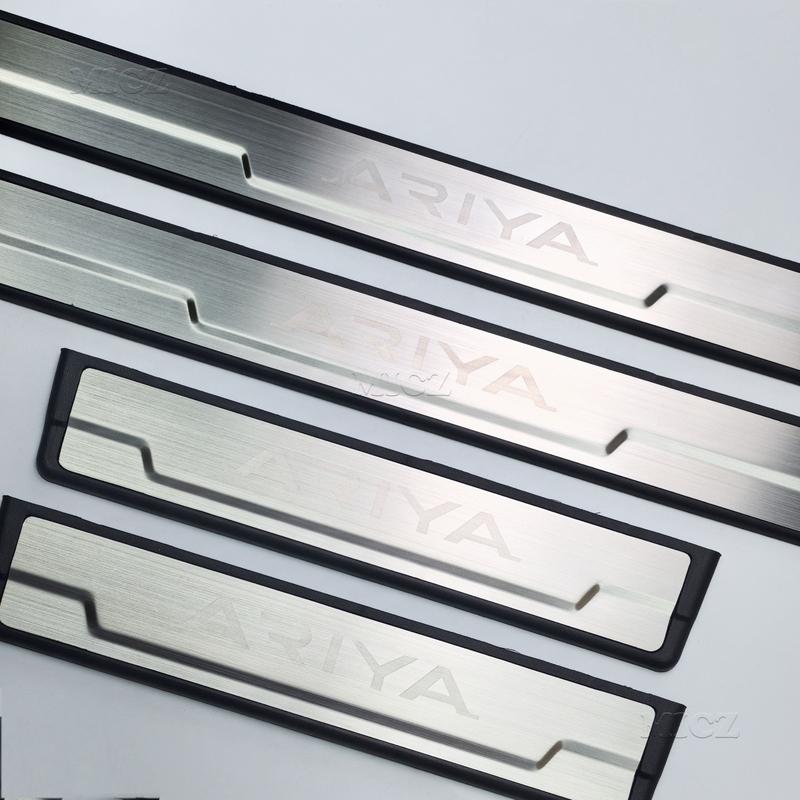 For Nissan ARIYA Accessory Stainless Chrome Car Door Sill Kick Plate Guard Pedal Protector Styling