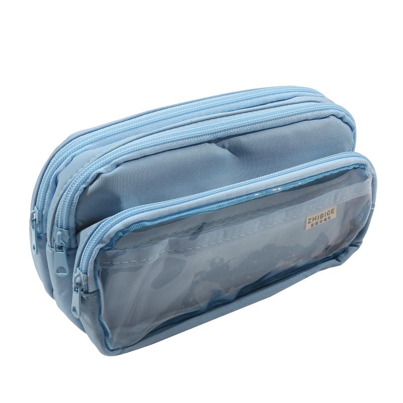 Шикарный однотонный пенал Simplecity прозрачный чехол для ручек большой емкости канцелярский органайзер сумка школьные принадлежности