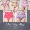 5Pcs Women's Panty Underwear Underwear High Waist Underwear Cotton Panties Women's Plus Size Underwear