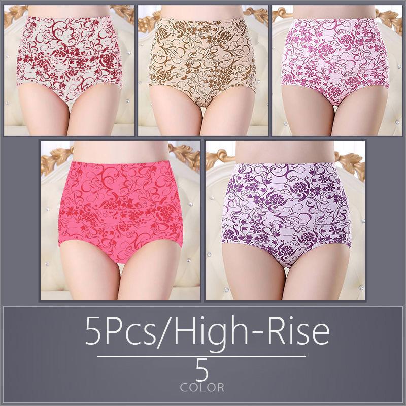 5Pcs Women's Panty Underwear Underwear High Waist Underwear Cotton Panties Women's Plus Size Underwear
