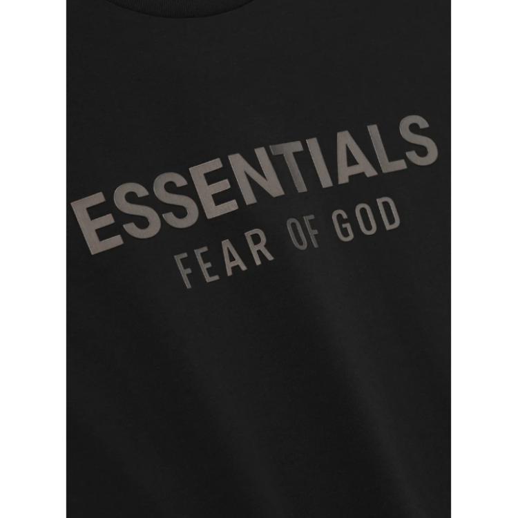 Fear of God Essentials Классическая футболка с длинным рукавом 'Jet Black' Мужская 125SP254200F