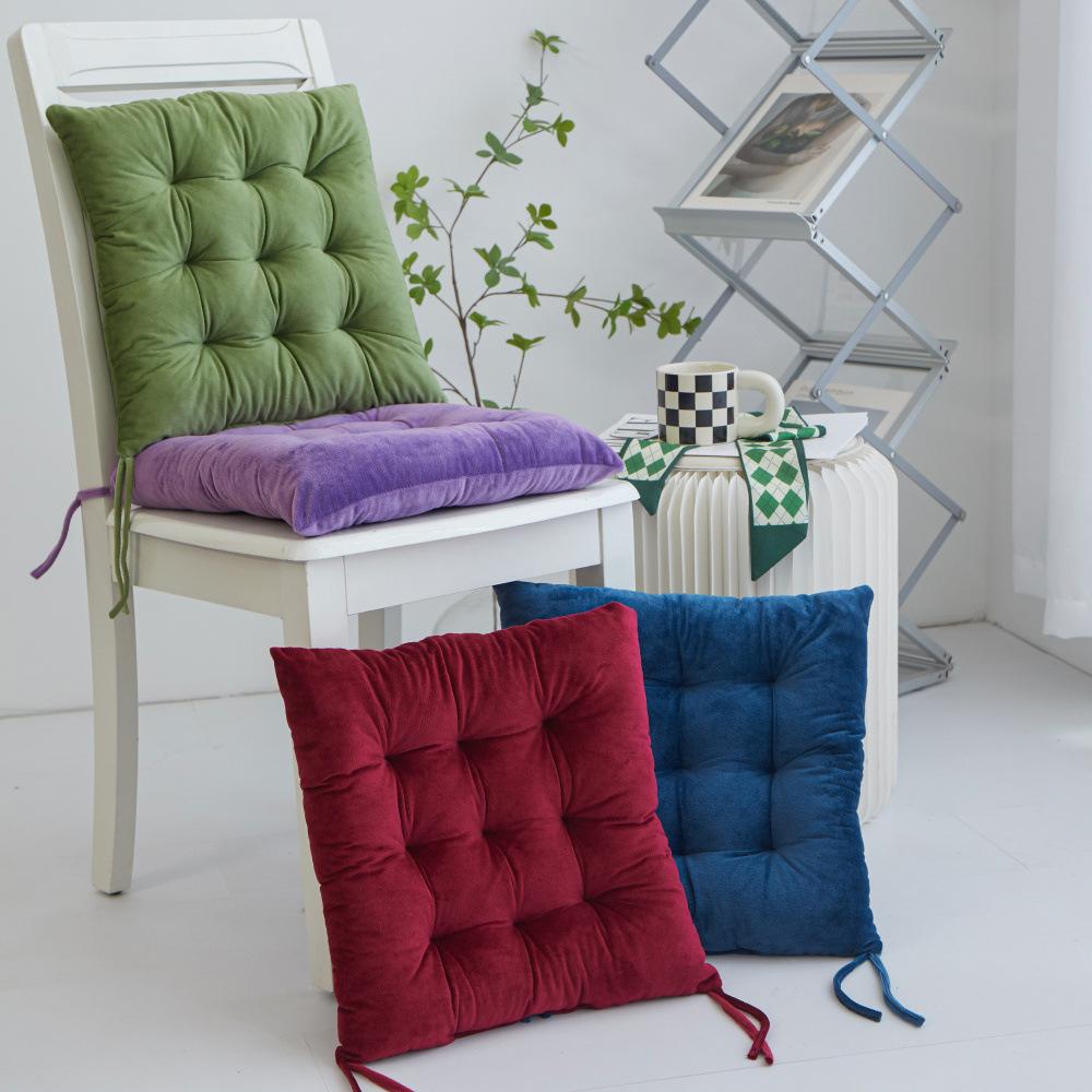Подушка для квадратного стула, однотонная, пушистая, толстая, эластичная, подушка для сиденья, современный домашний декор, подушка для улицы, моющаяся в машине, 40x40 см