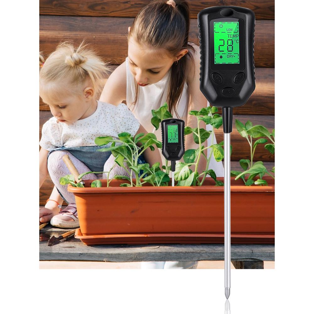 Многофункциональный высокоточный тестер pH почвы, влажность почвы/PH/температура, интенсивность солнечного света