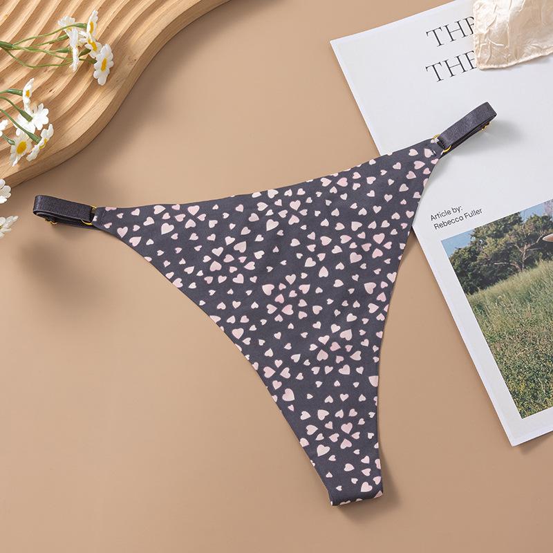 CINOON Women Printed Thong Underpant Soft Panties Sexy Panty Female G-String Breathable Multicolor Underpants Seamless Briefs