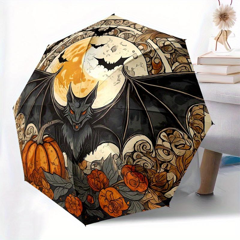 Halloween Bat & Pumpkin Decorative Coaster SetUmbrella, Portable 3-Fold Compact Umbrella for Men & Women Gift