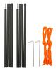 CAPTAIN STAG TentTarp Parts Steel Pole Outer Diameter 16mm X Length 1800mm Set of 2 Includes 2 Guide Ropes 350cm and 2 Steel Pegs 20cm Black UA-4514