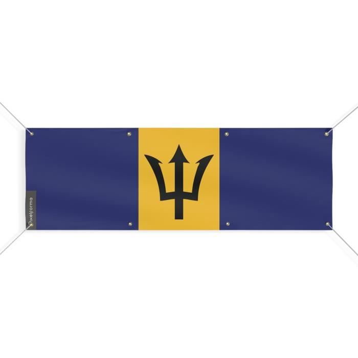 Bannière Drapeau De La Barbade 8 Oeillets 160x480 Cm