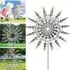 Ground Mounted Wind Spinner Wind Powered Kinetic Sculpture Metal Windmill  Garden Decoration