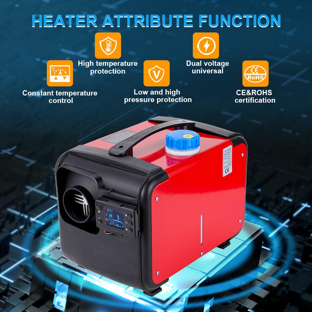 5-8KW 12/24V Air Diesel Heater Portable Noise Reduction LCD Monitor Parking Warmer For Car Truck Boat RV Parking Heater Heating
