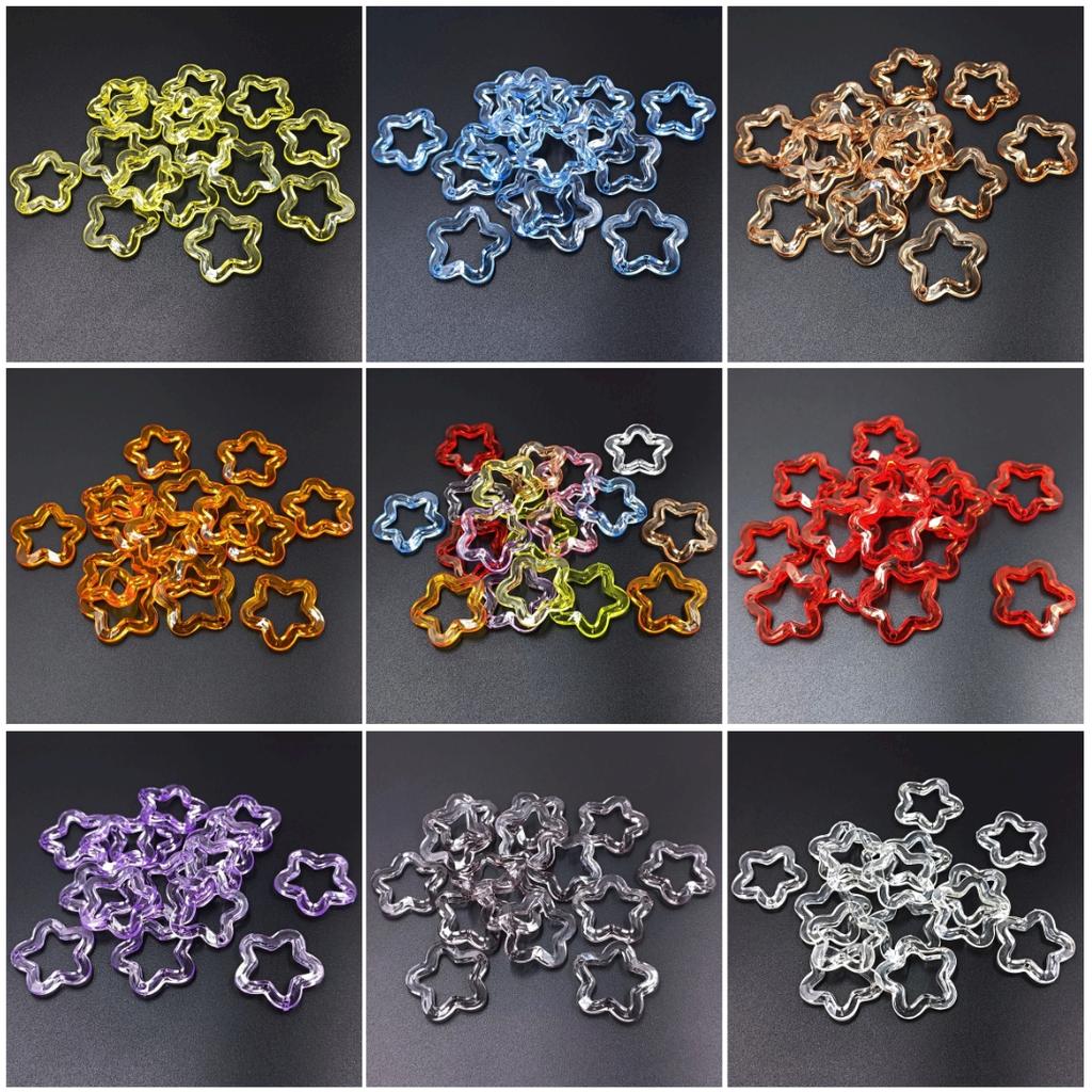 30mm Star Loose Beads Material for Bracelet Earring Making Acrylic Transparent 10Pcs Creative Charms DIY Jewelry Accessories Fashion Delicate Jewelry