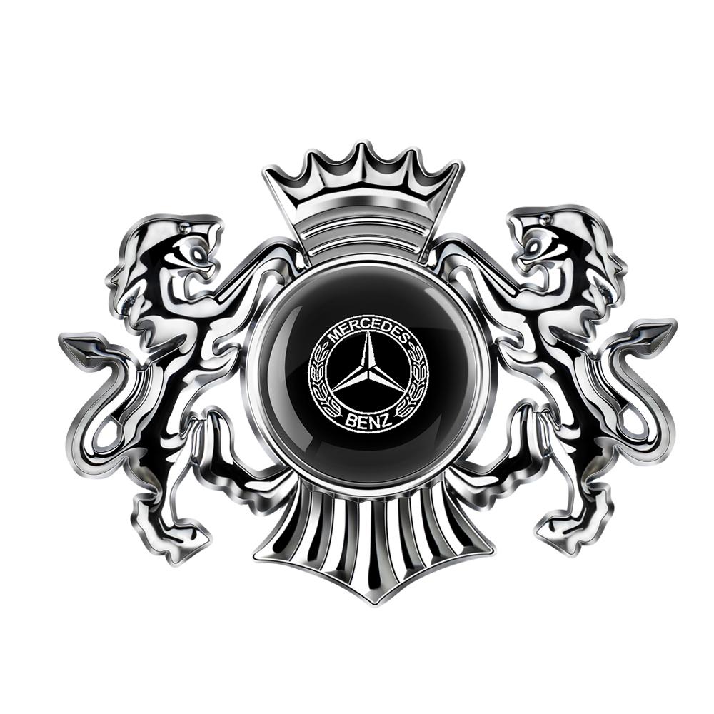 New 3D Crown Lion Car Fender Metal Emblem Badge Decoration Stickers For Mercedes Benz AMG W202 W203 W204 W205 W211 W212 W169 GLC