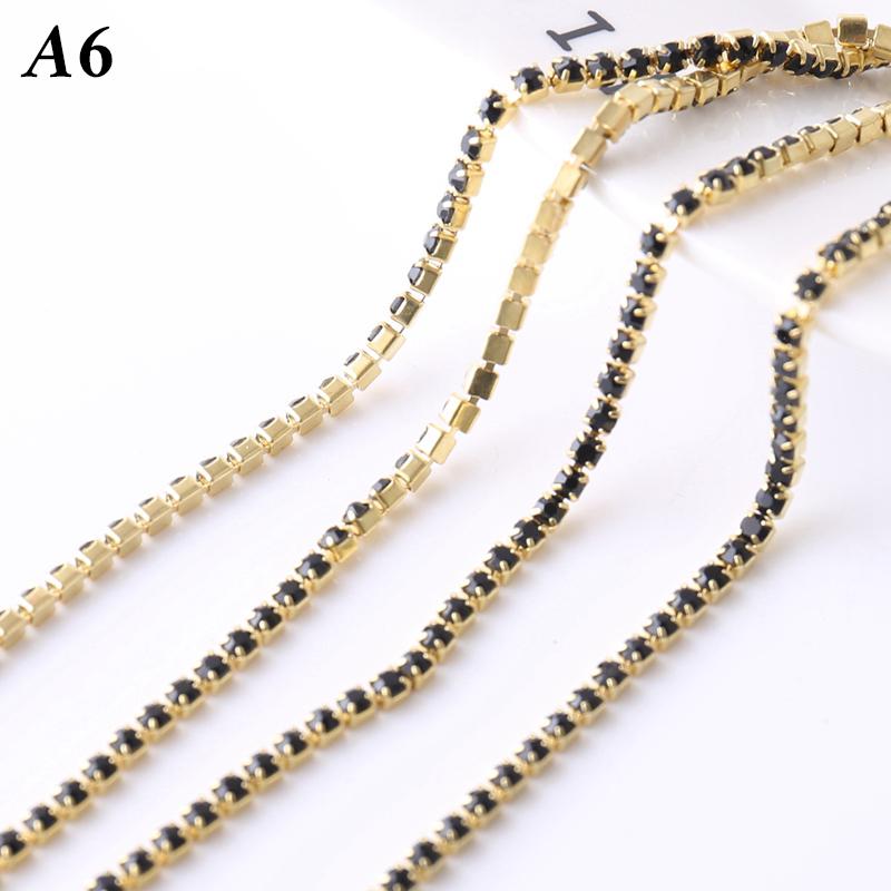 5M Rhinestone Drill Chain 2mm Glass Rhinestone Claw Chain Trim DIY Sewing Costume Craft Performance Clothing Decor Accessories