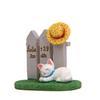 Fence Creative Cat And Hat Resin Ornaments Landscape And Desktop Decoration
