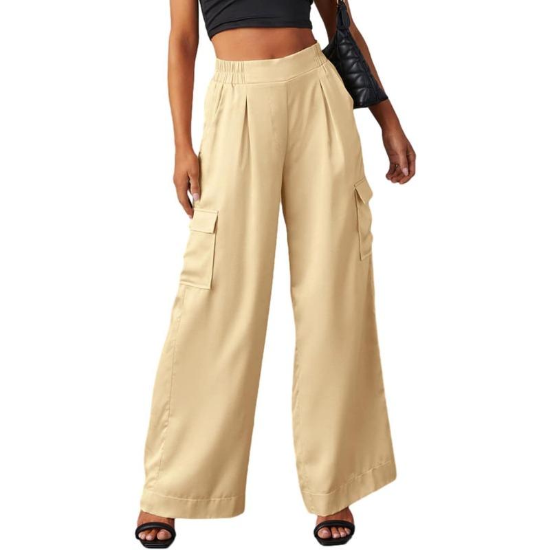 Women's New Summer New Casual Trousers High Waisted Wide Leg Work Trousers Trousers