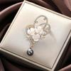 Lovely Flowers Brooches Women Unisex Pearl Pendant Plants Party Office Brooch Pins Gifts