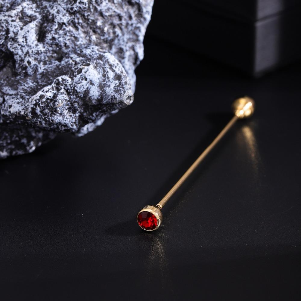 Detachable Crystal Tie Collar Needle Spiral Buckle Neckline Pin Shirt Collar Pin Banquet