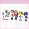 6pcs Teen Titans Go Figure Robin Raven Beast Boy Starfire Figurine Model Toy Kid