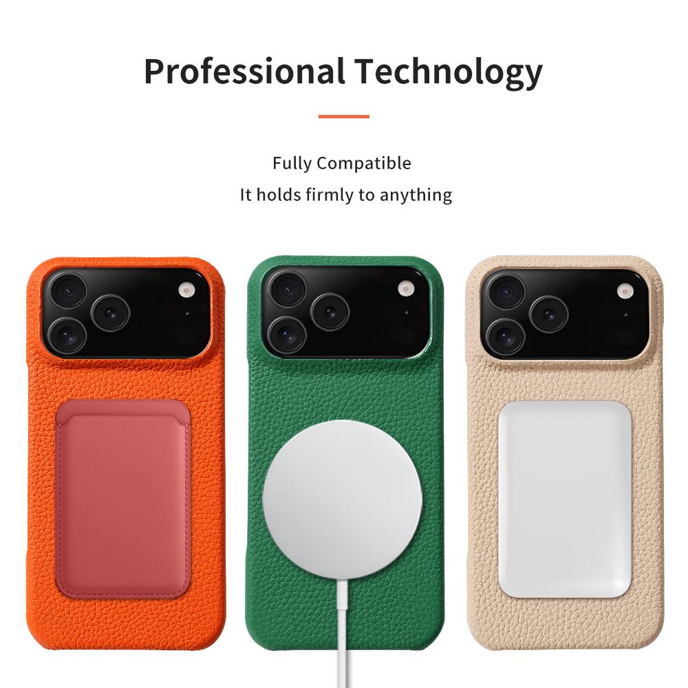 Для Magsafe Чехол для iPhone 17 Air 15 16 Pro Max 17Pro Личи Натуральная Коровья Кожа Магнитный Защитный Задняя Крышка Телефона