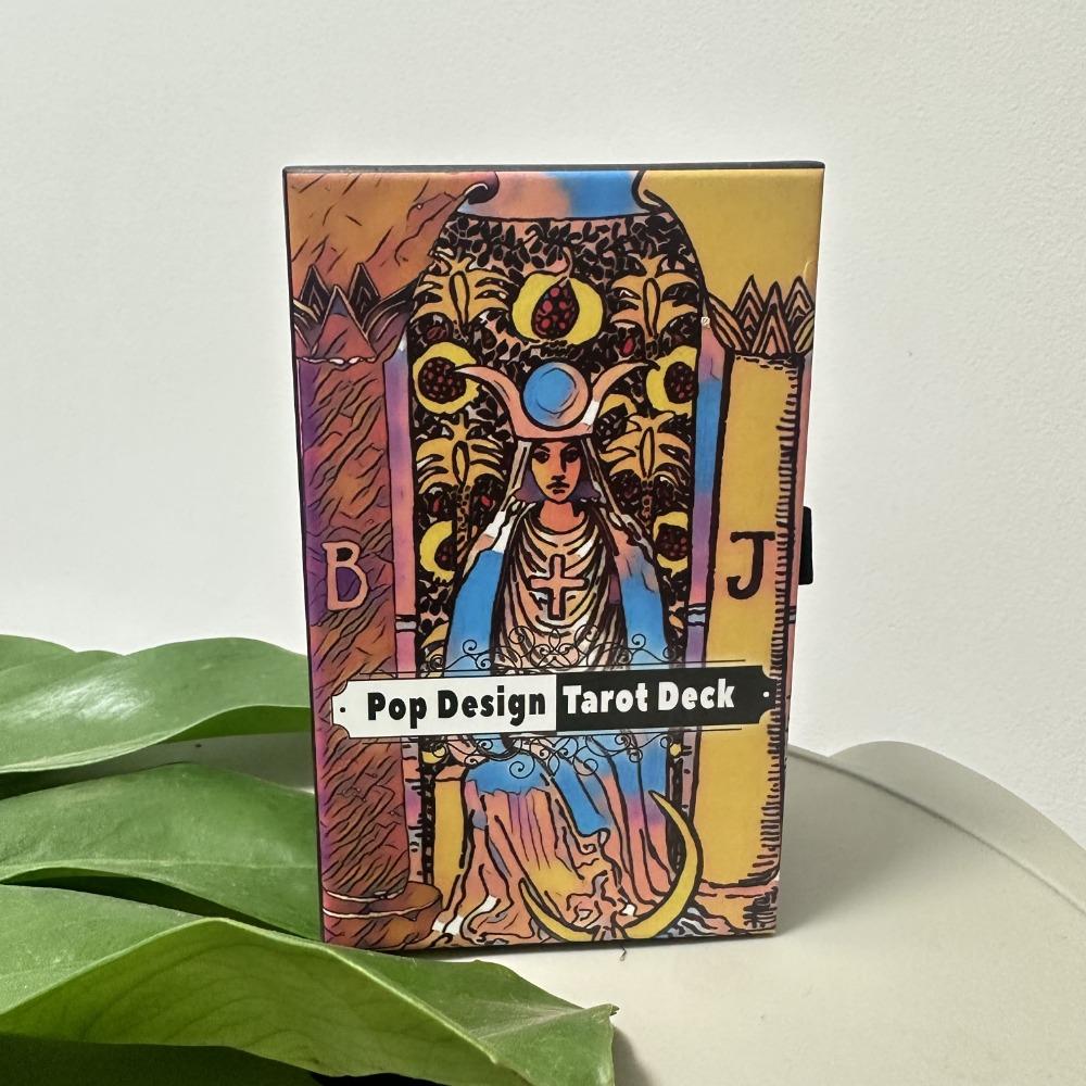 Колода Таро в стиле поп-дизайн в жесткой выдвижной подарочной коробке, 78 шт. Карты Таро 12*7 см с путеводителем и мешочком на шнурке