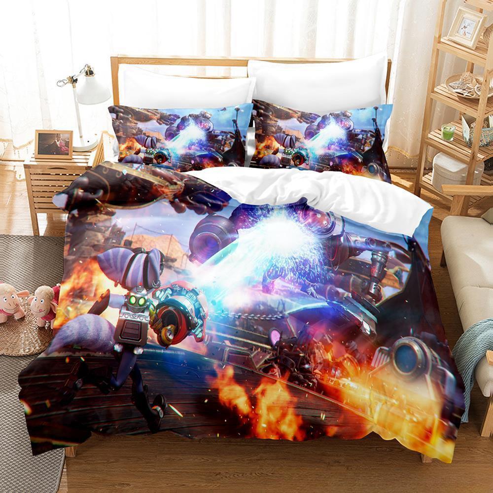 3D Print Game Ratchet Clank Rift Apart Bedding Collection Single Twin Full Queen King Size Bed Collection Adult Kid Bedroom Duvet Cover Collection