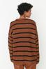 Women's Fashionable Stylish Sweater Black Wide Fit Couple Striped Knitwear Sweater