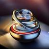Solar Powered Rotating Car Decoration Auto Spinning Crystal Ball with Subtle Scent, Refillable Air Freshener Pad for Dashboard