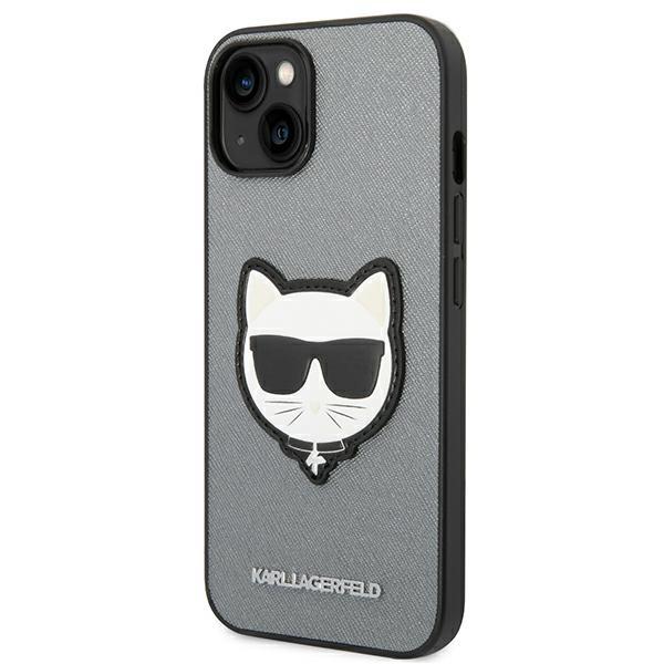 Чехол для iPhone 14 Plus Karl Lagerfeld Hardcase Saffiano Серебристый