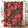 Элегантная красная занавеска для душа с цветочным узором на черном фоне для ванной комнаты – идеальное украшение для вашего дома! (PUF42108)