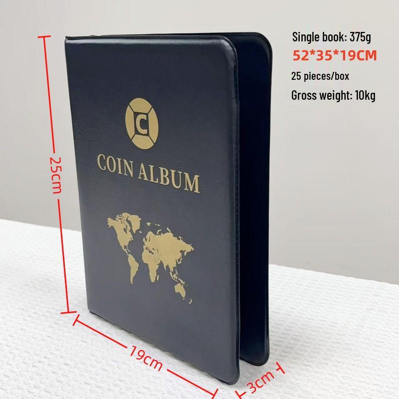 Альбом для коллекции монет большой вместимости: Папка-альбом на кольцах для коллекционирования древних и памятных монет с прозрачными страницами для банкнот.