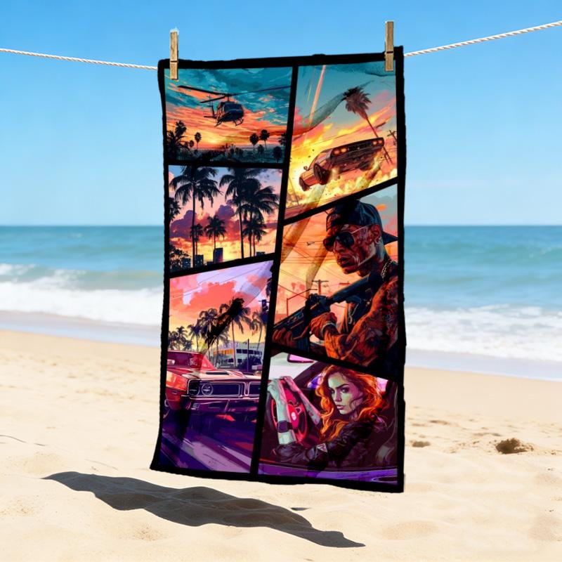 Urban Heat Stylish Digital Printing Beach Towel Quick Drying Absorbent Blanket For Beach Pool Gym Travel Christmas Gift C9211683