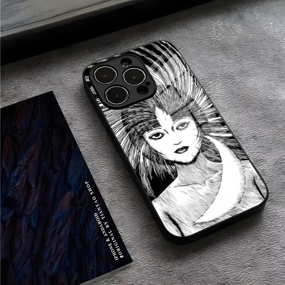 Чехол для телефона Junji Ito Tomie в стиле хоррор-комиксов для IPhone 16 Pro Max 14 17 Air 12 15 11 13 Mini X XR XS Max SE Стеклянная крышка