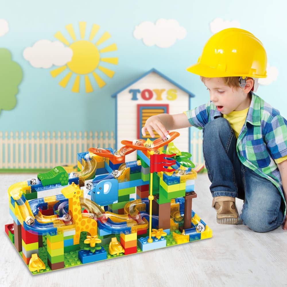 CHTOY Slope Toy Building Blocks Jungle Adventure Toy Blocks Looping Coaster 3D Puzzle для детей Рождественский подарок на день рождения (170шт)