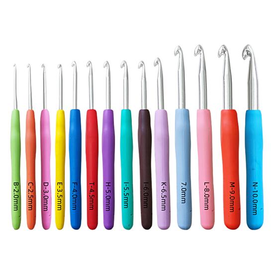 Knitting Needle Set Extra Long Hook DIY Knitting Soft Grip Single Head Knitting Crochet Needle for Sewing