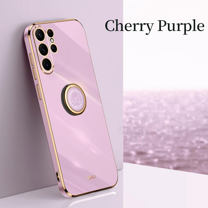 S 23 22 21 Роскошный чехол-держатель с кольцом для Samsung Galaxy S23 Ultra S22 Plus S21 S20 Fe силиконовая задняя крышка-подставка S23ultra